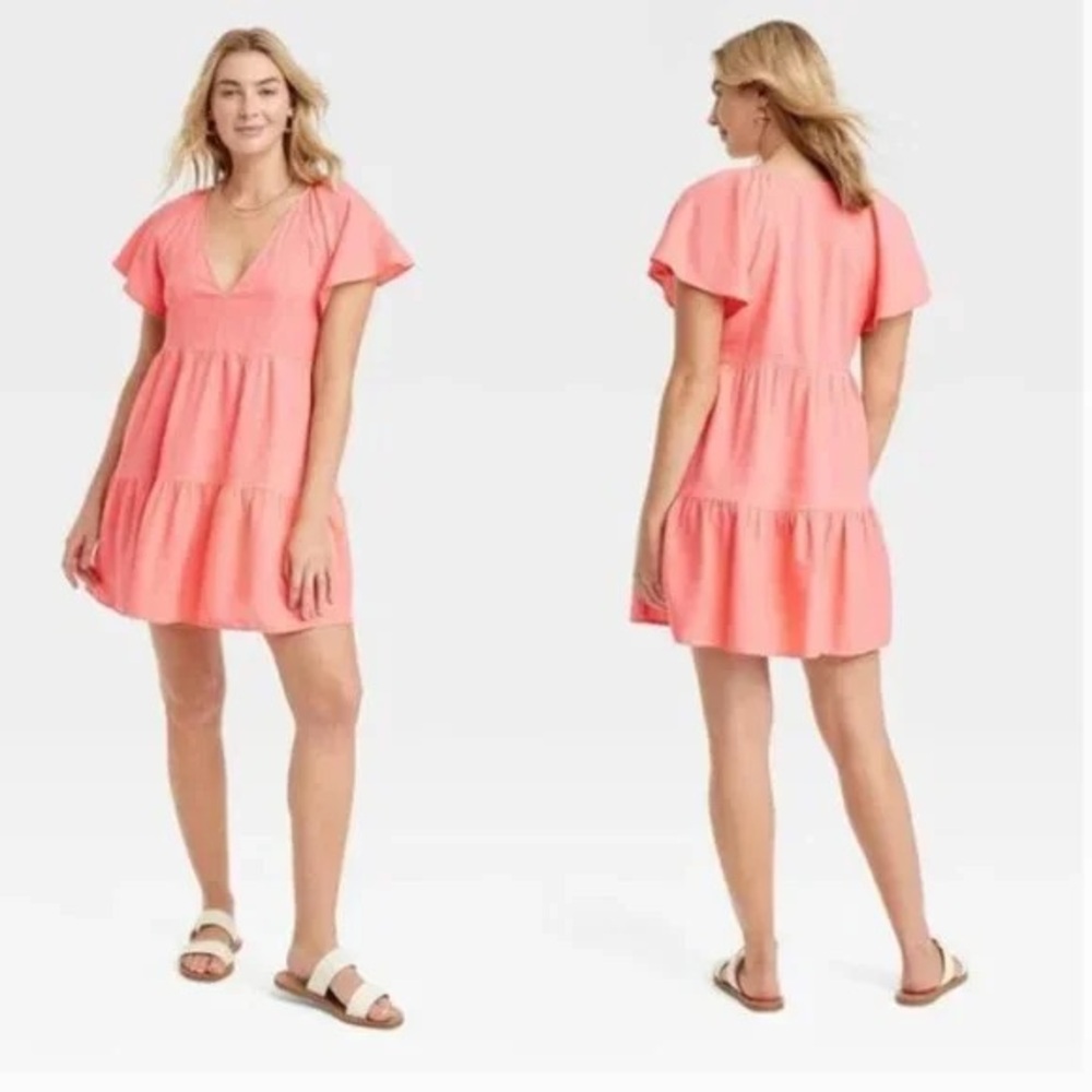 EUC 2 Dresses- Universal Thread Flutter Short Sleeve Mini Skater Dress XS - Picture 4 of 10